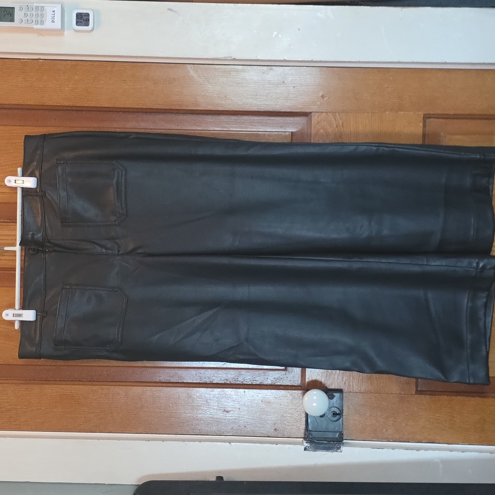 LOFT Black Leather Look Pants
